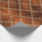 Kerstkerstfeestdag koper, dodelijk metaal cadeaupapier (Hoek)