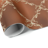 Kerstkerstfeestdag koper, dodelijk metaal cadeaupapier (Rol Hoek)