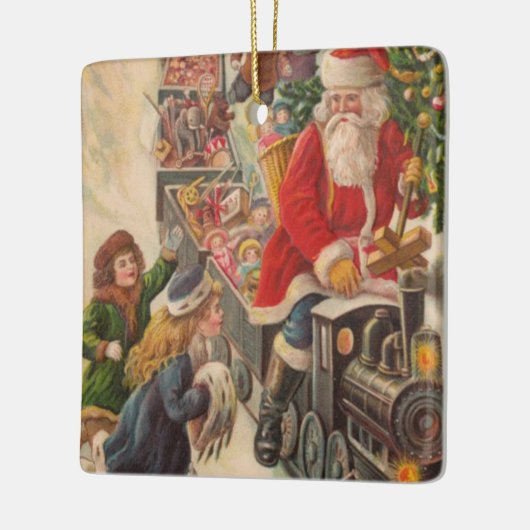 Kerstkerstfeestdag met   keramisch ornament (Links)