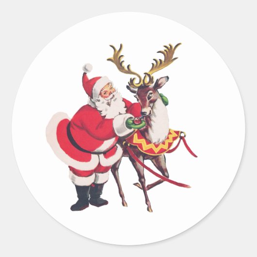 Kerstkerstfeestdag Ronde Sticker (Voorkant)