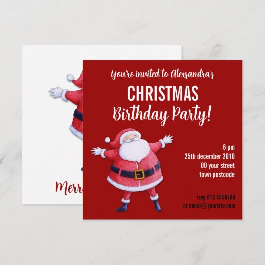 Kerstkerstfeestdag — uitnodiging (Voorkant / Achterkant)