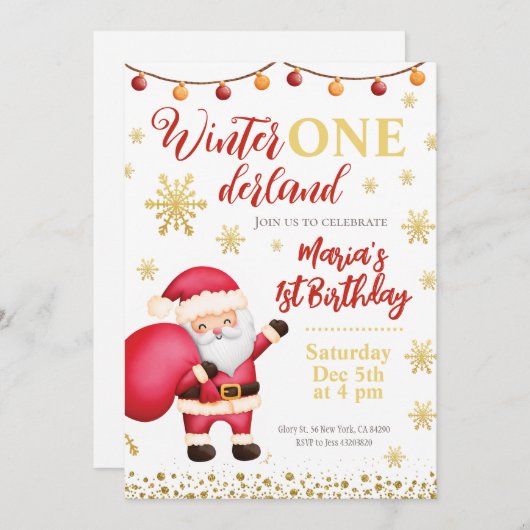 Kerstkerstfeestdag — uitnodiging (Voorkant / Achterkant)