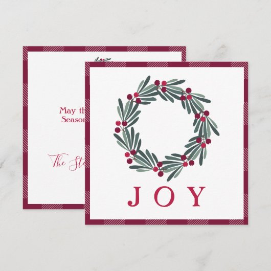 Kerstkerstfeestdag Waterverf begroet met vrolijke (Voorkant / Achterkant)