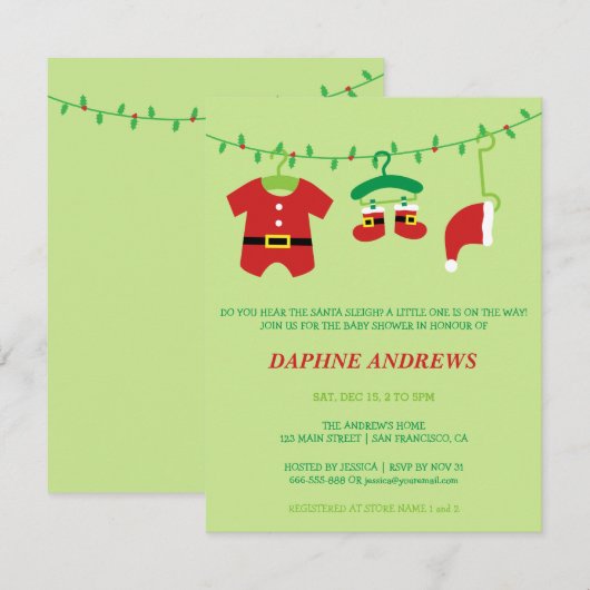 Kerstkerstfeestelijke uitnodigingen van de kerstke (Voorkant / Achterkant)