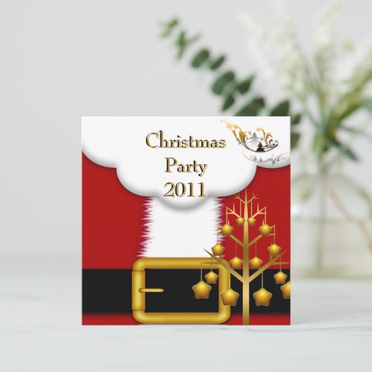 Kerstkerstfeestkerstfeestjes Rode Kerstmis Kaart (Staand voorkant)