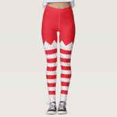 kerstkerstfeeststaven en Stippen Leggings (Voorkant)