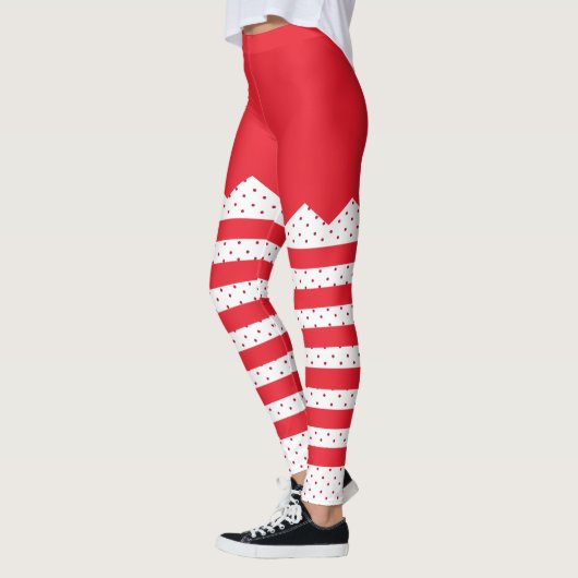 kerstkerstfeeststaven en Stippen Leggings (Links)