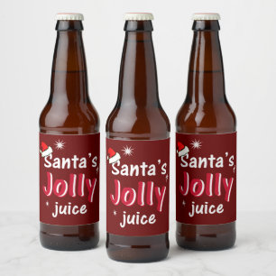 Kerstkerstflesje voor kerstmis in Santa's Bier Etiket