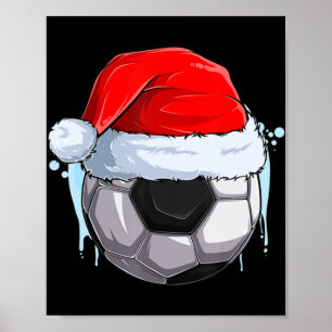KerstkerstFootball Voetbal in Santa Clau Poster
