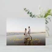 Kerstkerstfoto met kerstcadeautjes folie feestdagenkaart (Staand Voorkant)