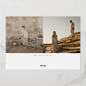 Kerstkerstfoto met kerstcadeautjes folie feestdagenkaart (Achterkant)