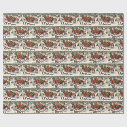 Kerstkerstgereden kerstkerstkerstgereden cadeaupapier (Vlak)