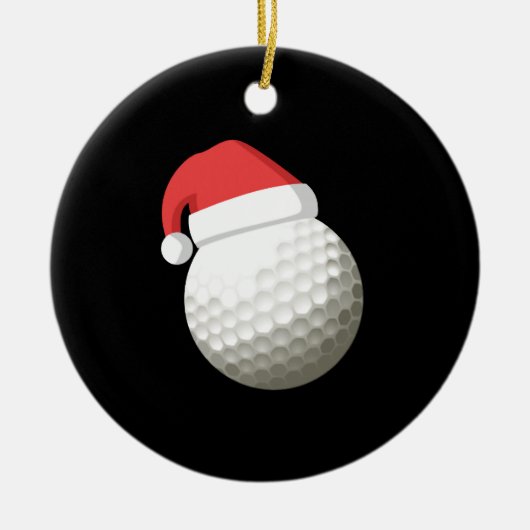 KerstkerstGolf van Santa Hat Keramisch Ornament (Voorkant)