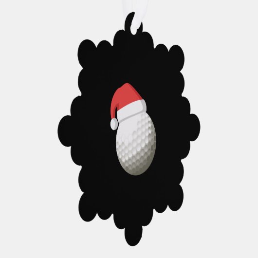 KerstkerstGolf van Santa Hat Ornament Kaart (Rechts)