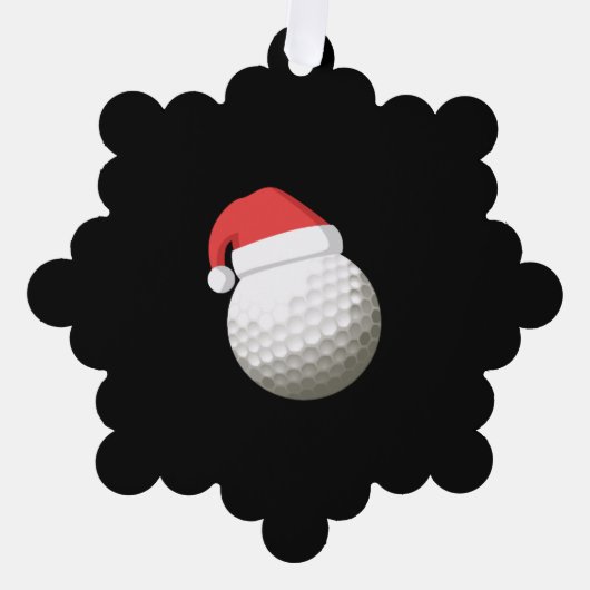 KerstkerstGolf van Santa Hat Ornament Kaart (Voorkant)