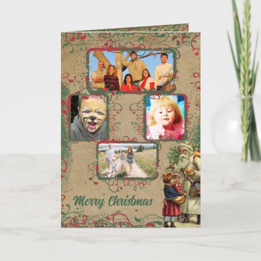  kerstkerstkaart 4 feestdagen kaart (Voorkant)