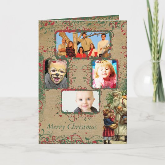  kerstkerstkaart 4 feestdagen kaart (Voorkant)