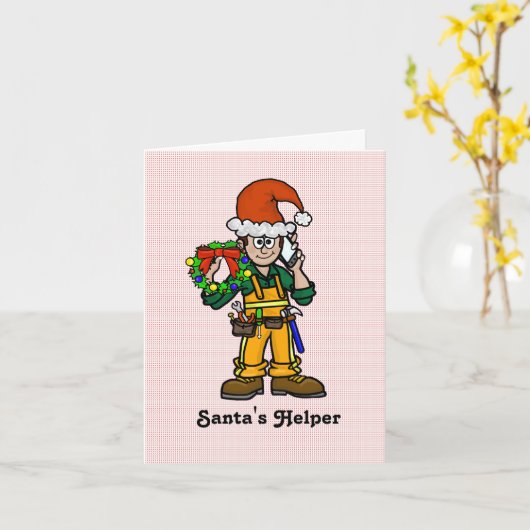 Kerstkerstkaart voor bouwarbeiders kaart (Gele Bloem)