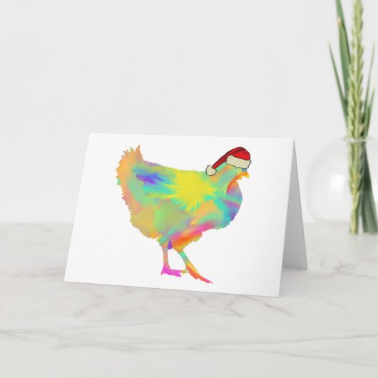 Kerstkerstkerstbeker Funny Festive Hen Humor Kaart (Voorkant)