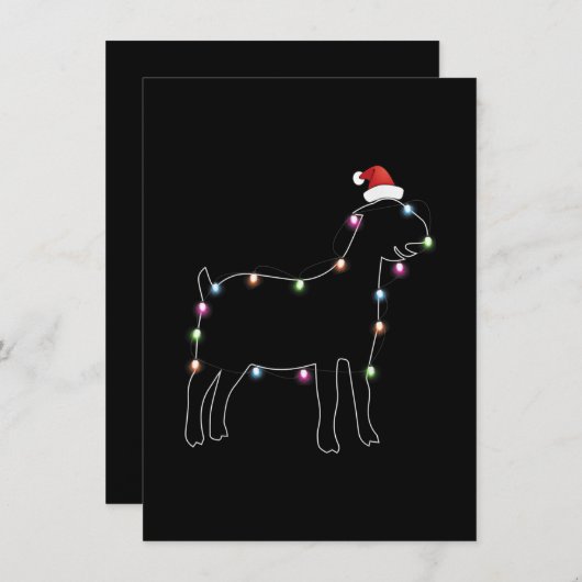 Kerstkerstkerstbeker met lichte dunnedarmgeit kaart (Voorkant / Achterkant)