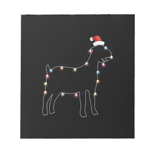 Kerstkerstkerstbeker met lichte dunnedarmgeit notitieblok (Voorkant)