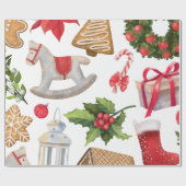 kerstkerstkerstbekers op maat cadeaupapier (Vlak)