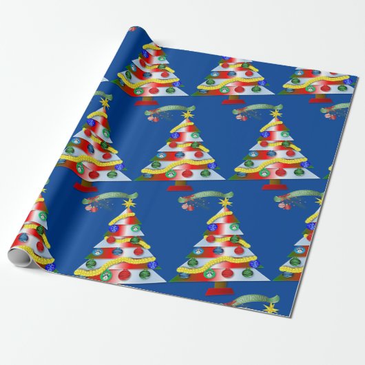 Kerstkerstkerstboom Cadeaupapier (Uitgerold)