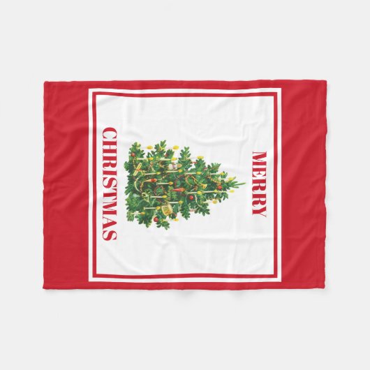 Kerstkerstkerstboom Fleece Deken (Voorkant (Horizontaal))