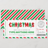 Kerstkerstkerstcadeaubon Sjabloon voor kinderen (Voorkant / Achterkant)