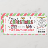 Kerstkerstkerstcadeaubon Sjabloon voor kinderen (Voorkant / Achterkant)