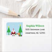 KerstkerstkerstCartoon Santa Reindeer Festive Etiket (Insitu)