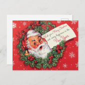 Kerstkerstkerstfeest Briefkaart met grote retro (Voorkant / Achterkant)