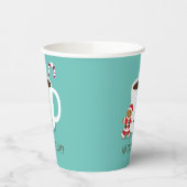 kerstkerstkerstfeest met warme chocolade papieren bekers (Links)