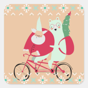 kerstkerstkerstFeestdagen Vierkante Sticker