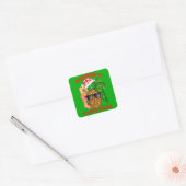 Kerstkerstkerstkerstanananas Vierkante Sticker (Envelop)