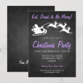 Kerstkerstkerstkerstbord Santa Paars Kaart (Voorkant / Achterkant)