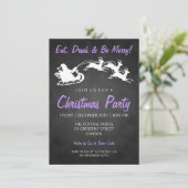 Kerstkerstkerstkerstbord Santa Paars Kaart (Staand voorkant)