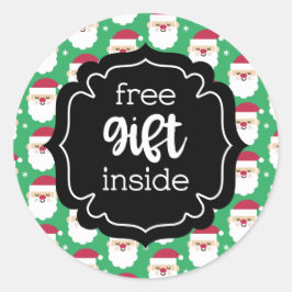 kerstkerstkerstkerstcadeau binnenin ronde sticker