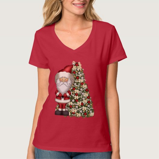Kerstkerstkerstkerstfeestdag-vrouwtjes t-shirt (Voorkant)