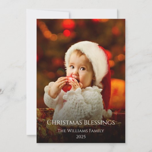 Kerstkerstkerstkerstfoto met minimalistische Baby Feestdagenkaart (Voorkant)