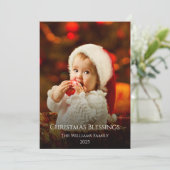 Kerstkerstkerstkerstfoto met minimalistische Baby Feestdagenkaart (Staand voorkant)