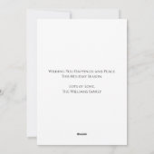 Kerstkerstkerstkerstfoto met minimalistische Baby Feestdagenkaart (Achterkant)