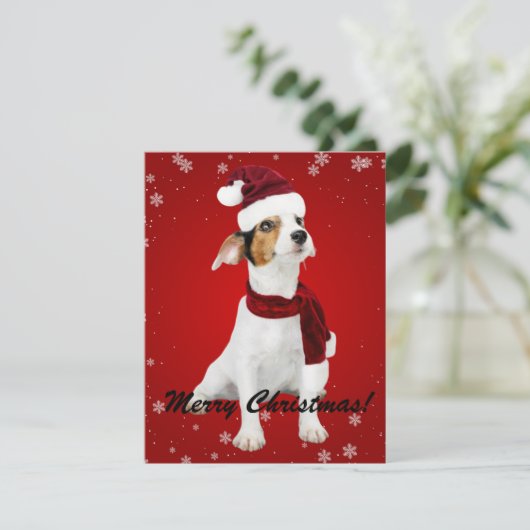 Kerstkerstkerstkersthond Feestdagenkaart (Staand voorkant)