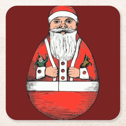 kerstkerstkerstkerstkerst met Roly Poly Kartonnen Onderzetters (Voorkant)