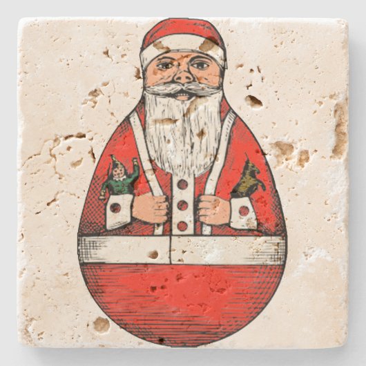 kerstkerstkerstkerstkerst met Roly Poly Stenen Onderzetter (Voorkant)