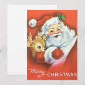 Kerstkerstkerstkerstkerstbedekking met Baby rendie Feestdagenkaart (Voorkant / Achterkant)