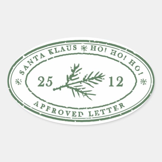 Kerstkerstkerstkerstkerstbrief: postzegel ovale sticker (Voorkant)