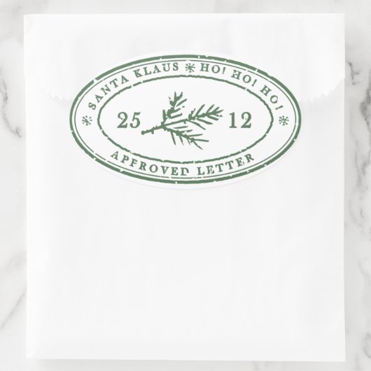 Kerstkerstkerstkerstkerstbrief: postzegel ovale sticker (Tas)