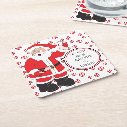 Kerstkerstkerstkerstkerstcadeau Kartonnen Onderzetters (Schuin)