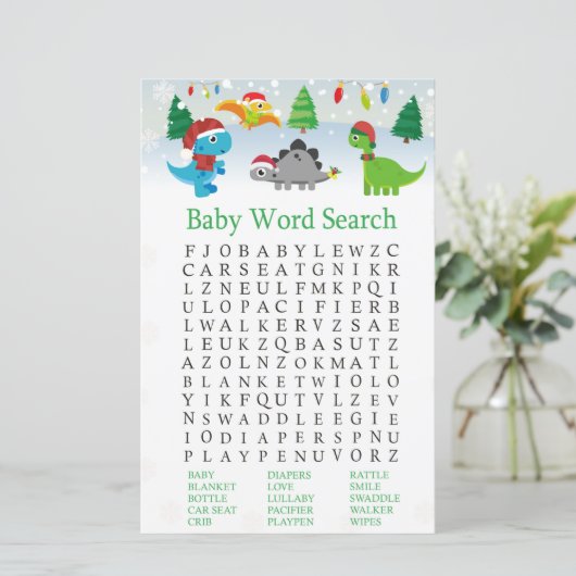 Kerstkerstkerstkerstkerstdinosaurus Baby shower Wo (Staand voorkant)